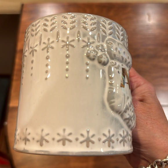 NWOT! Anthropologie A Initial Stocking Mug Winter Holiday Christmas Snowflake - Picture 11 of 11